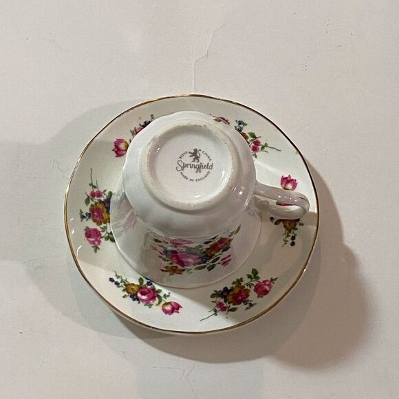 VTG, Springfield White Ceramic Tea Cup Plate Set - Picture 6 of 10